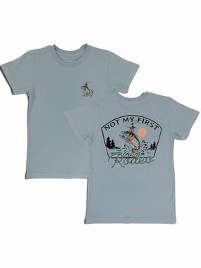 Kids' 'Not My First Rodeo' Fish Graphic Tee - Light Blue